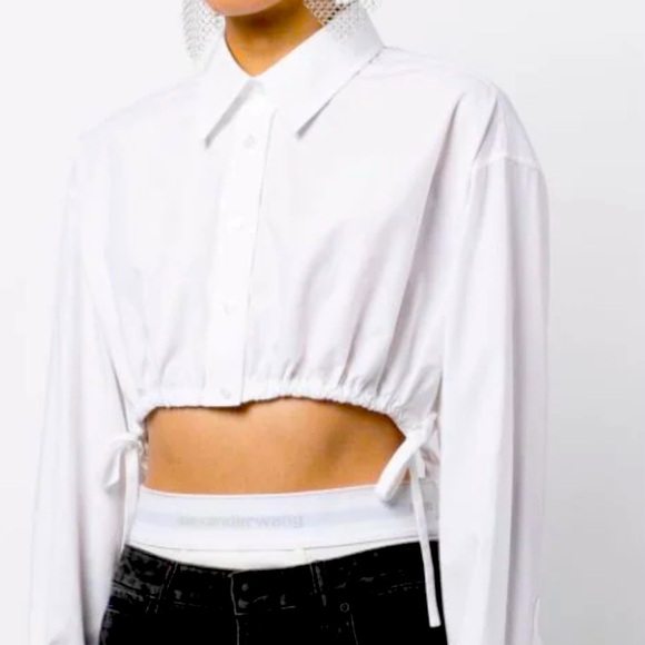 Alexander Wang Drawstring Cropped Shirt - Picture 2 of 11